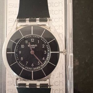 Swatch Black and Clear Super Thin Watch